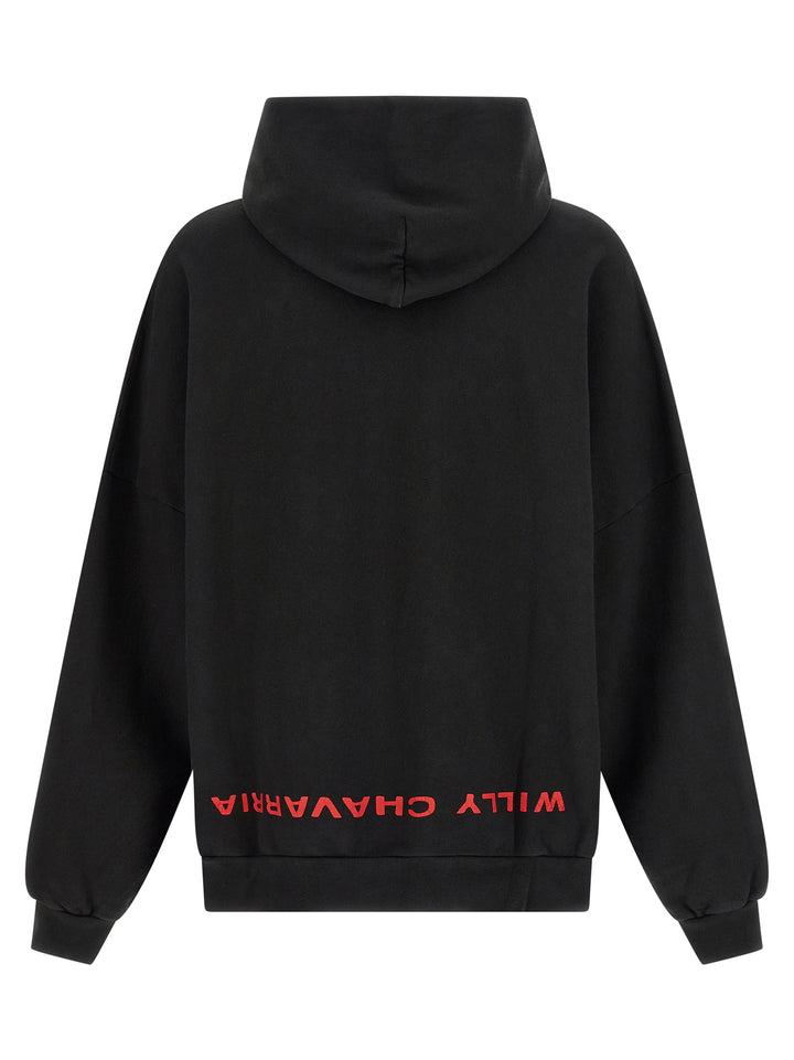 Willy Chavarria Welcome To America-Hooligan Felpe - Nero | e1aeb9777bb1b19a81a5de51756bdb8329c313c9