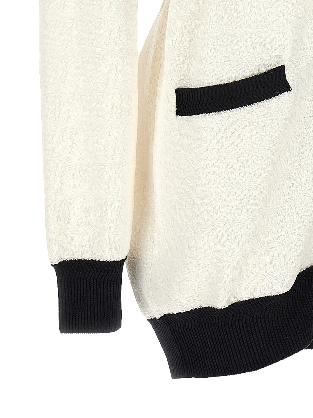 Bally Jacquard Logo Cardigan Maglioni - Bianco/Nero | 8d66a20658a3dc69dd20f522ddf5cb5742e11032