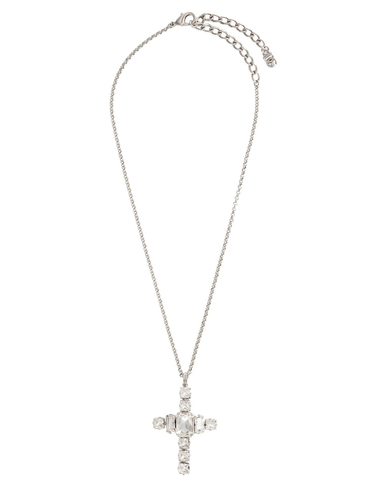 Dolce & Gabbana Rhinestone Cross Necklace Gioielli - Silver | 8e31beb83bd0b1abeb9f844115ffa748482aed31