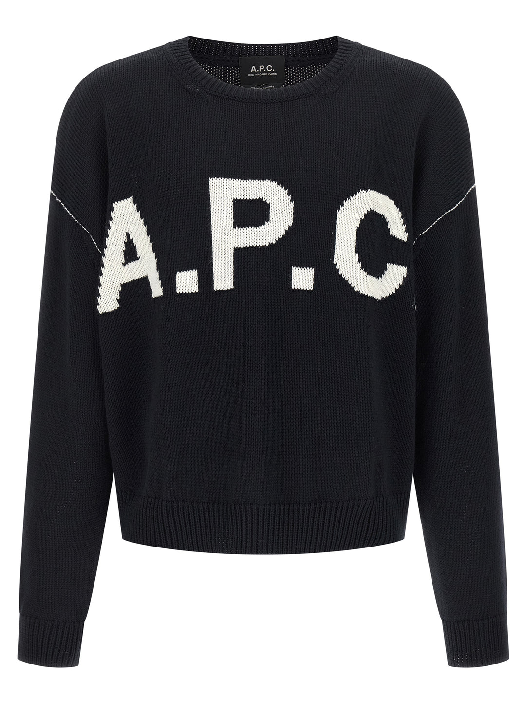 A.P.C. Logo Sweater Maglioni - Blu | 78249264fd914a7cb203dafe829c2d88b46353dc
