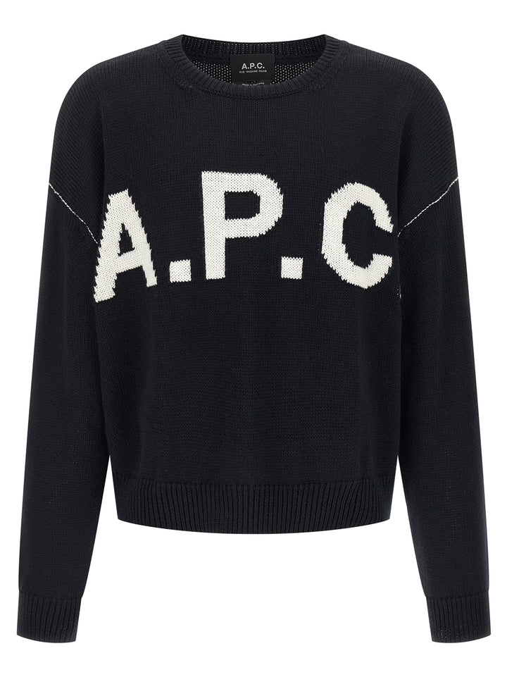 A.P.C. Logo Sweater Maglioni - Blu | 78249264fd914a7cb203dafe829c2d88b46353dc