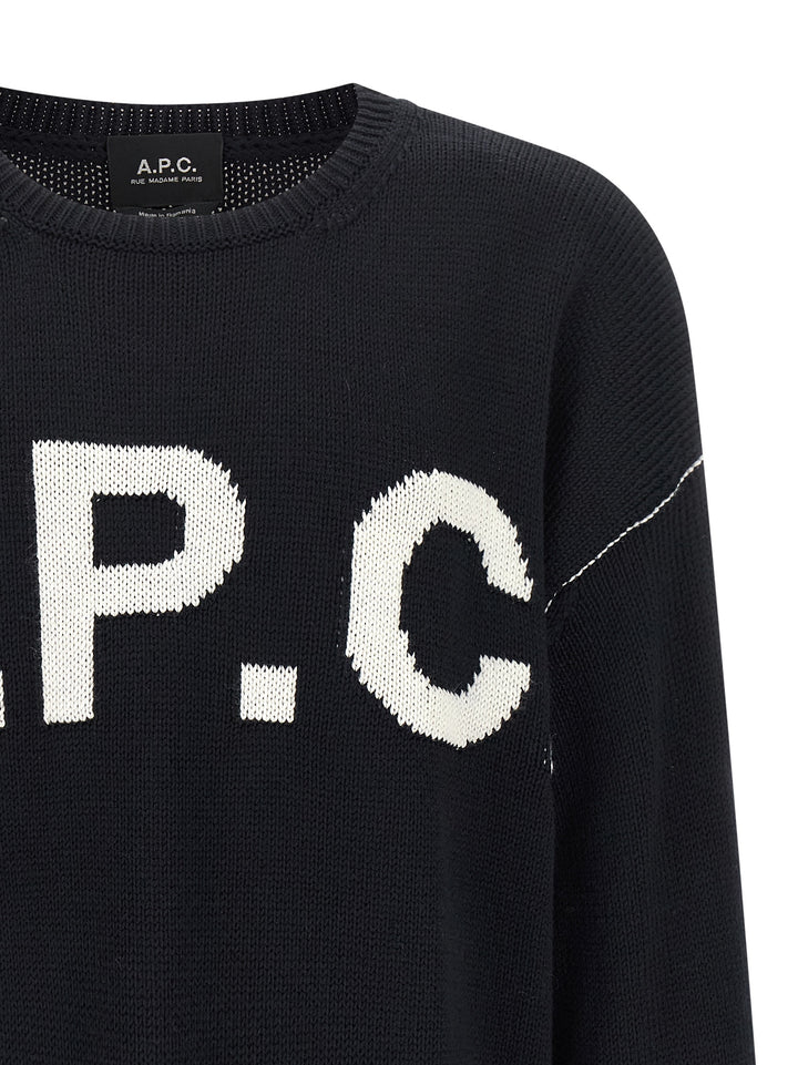 A.P.C. Logo Sweater Maglioni - Blu | 8434aa2bc320fc24f6813cedfaf8283f7643799f