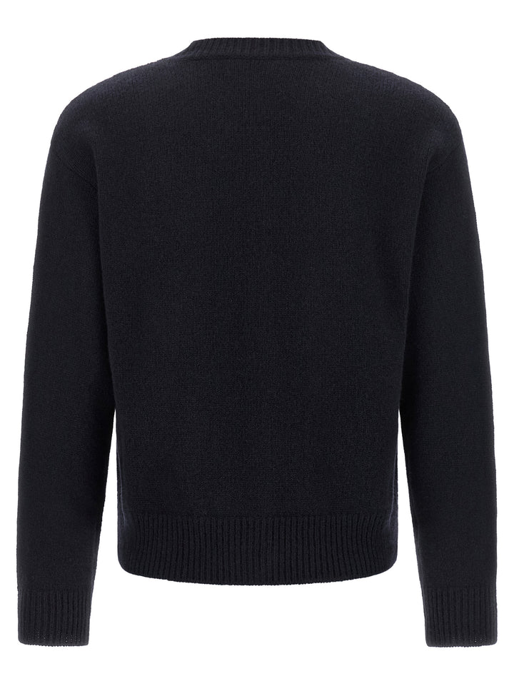 A.P.C. Lila' Wool Cardigan With Logo Intarsia Maglioni - Blu | 76265b44bba269c6bd83e52181f13bc893d3ed7c