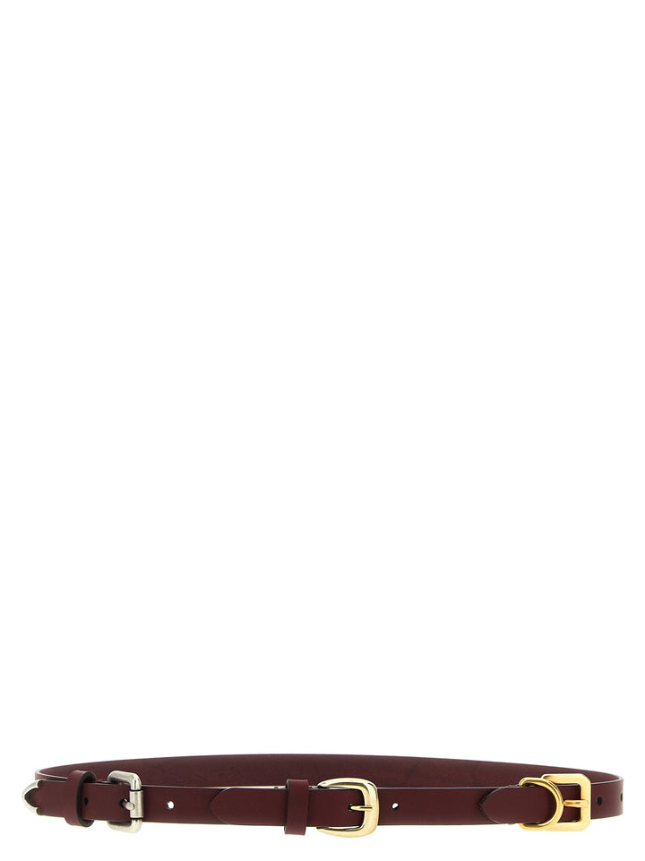 Etro Triple Buckle Belt Cinture - Bordeaux | d441b11155117c01f42ad8dd8a4a6e32495c5678