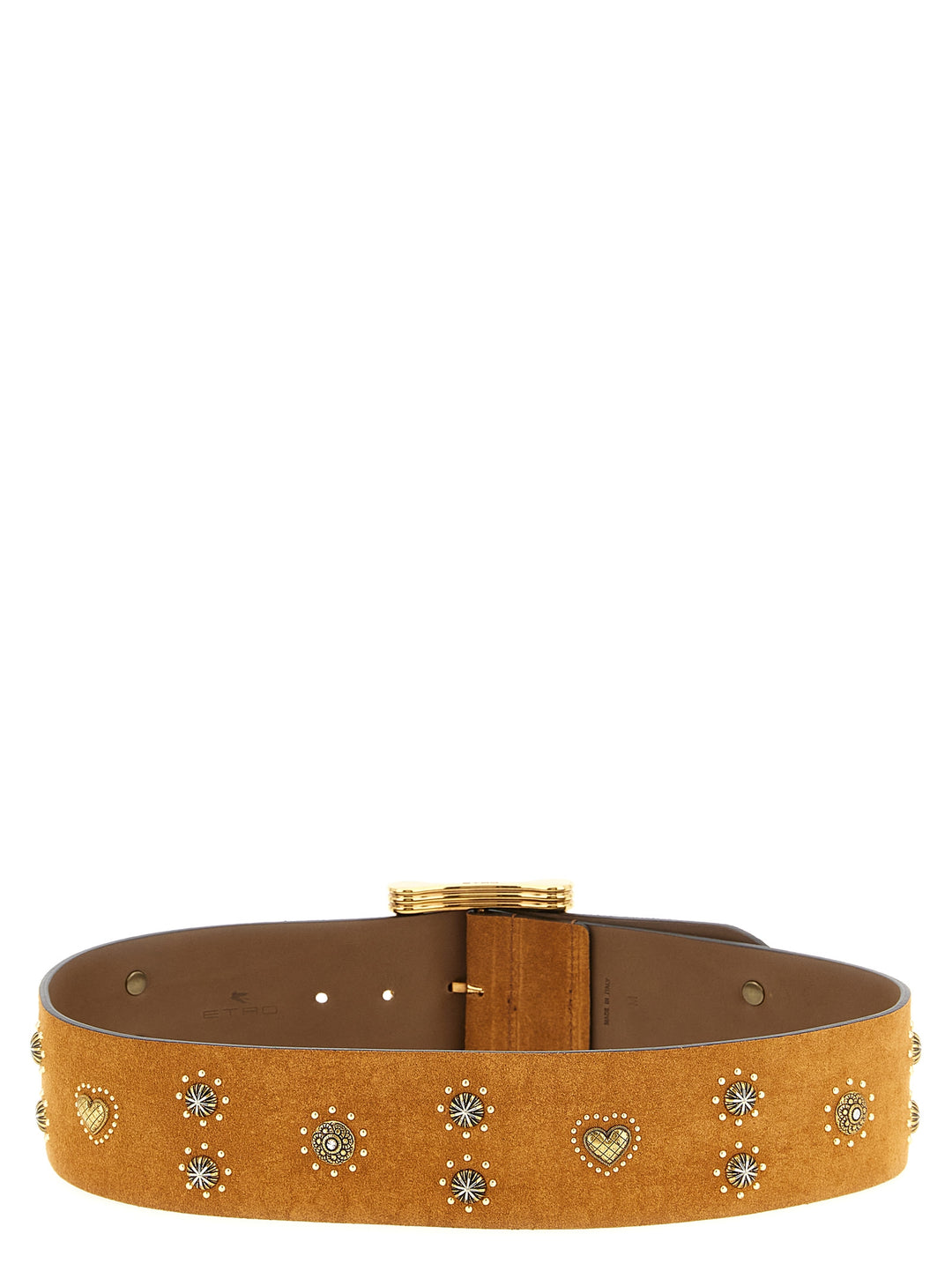 Etro Suede Studded Belt Cinture - Marrone | 8d662dc2880e4c258575a27fe4fa319d31fcee1e