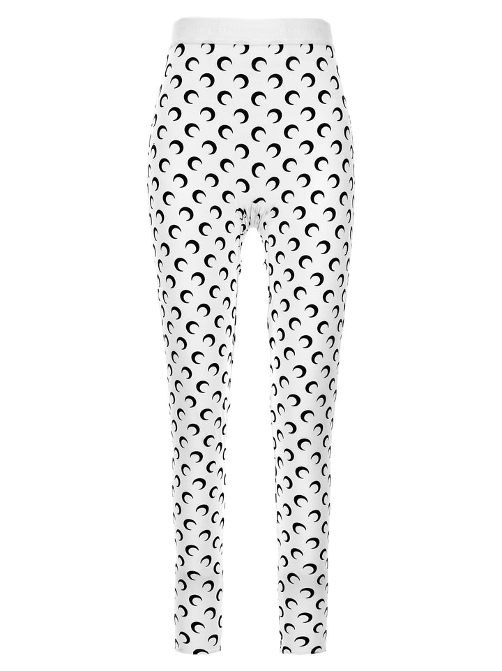 Marine Serre Moon Printed Jersey Leggings - Bianco/Nero | 1620d8edd06cd1553fd5338a569c1c2d20cc4475