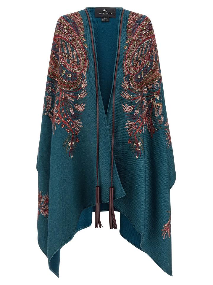 Etro Floral Paisley Cape Mantelle - Multicolor | f7505b77d6f3a7935ddd0861f09e015768a97ab2