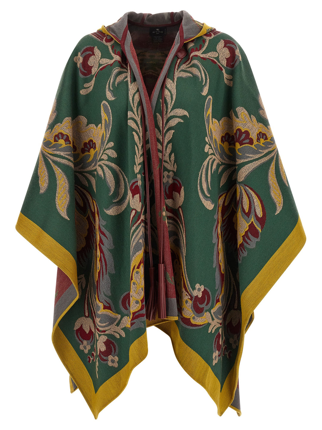 Etro Floral Paisley Cape Mantelle - Verde | 5439c82a2ffa042a650231f0887da2e83d6a4642
