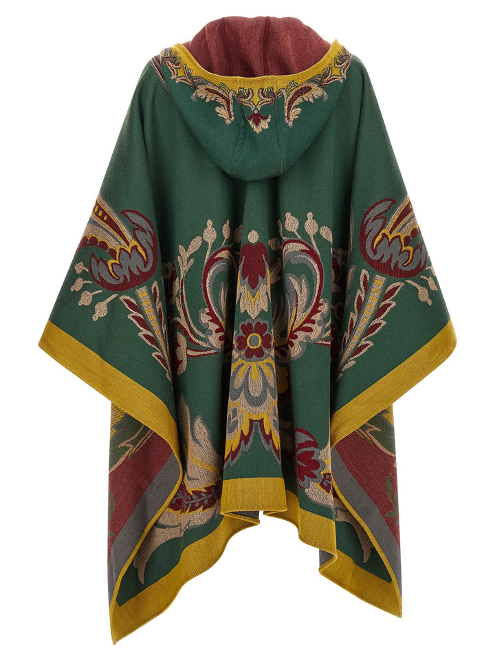 Etro Floral Paisley Cape Mantelle - Verde | 265e5d4be61bfecef8acc6ffd8d21232e2e3736b
