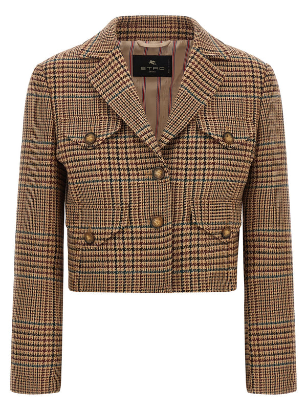 Prince Of Wales Blazer Blazers Marrone