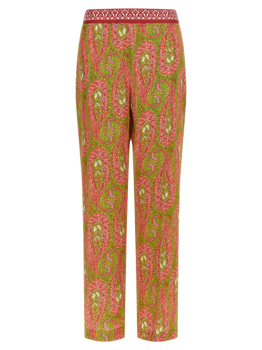 Paisley Foliage Pantaloni Multicolor
