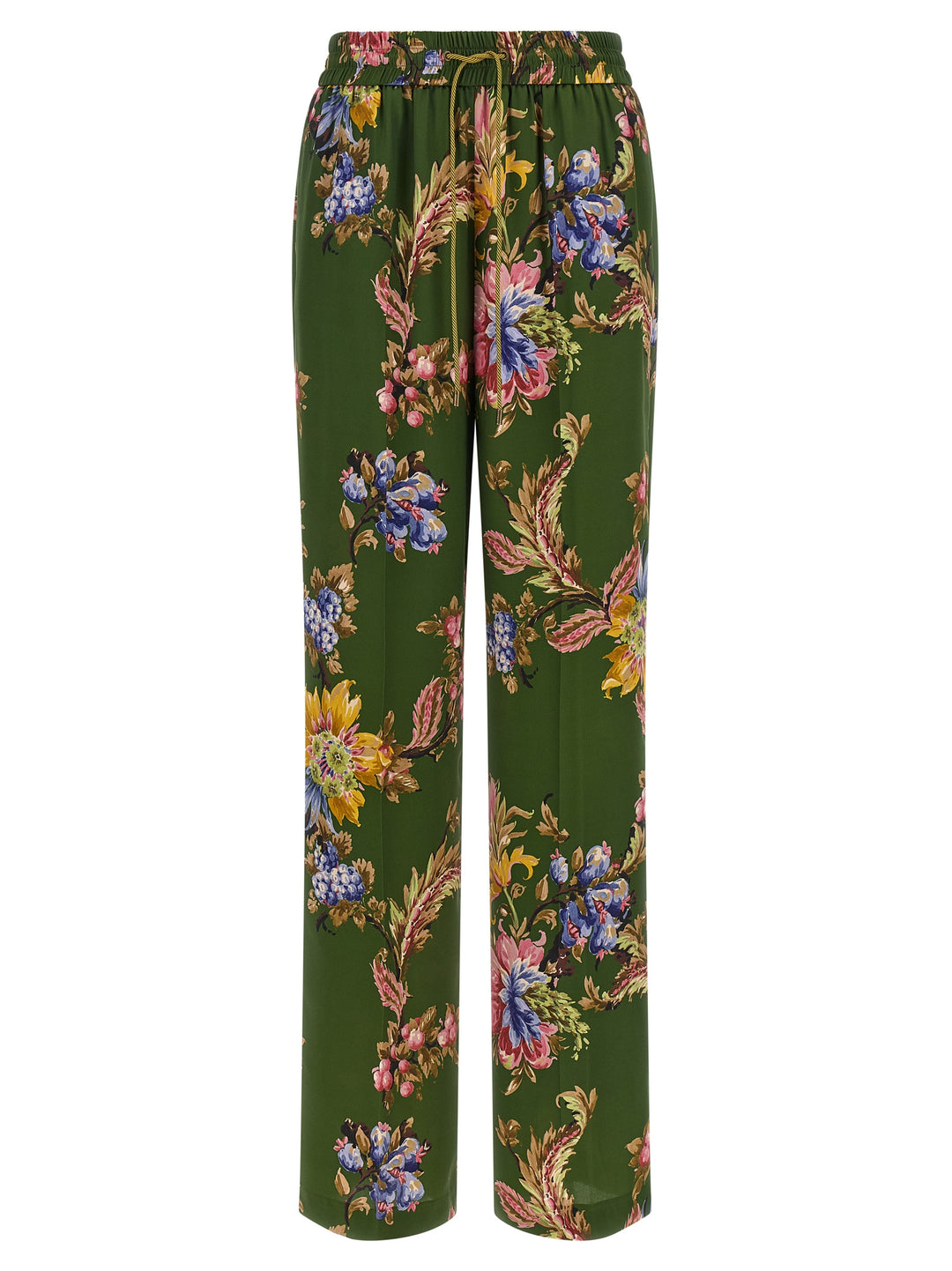 Etro Floral Print Trousers Pantaloni - Verde | 8f119487a3e970adad7cab1090346967ef6b9112