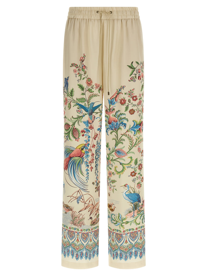 Etro Flora And Fauna Printed Trousers Pantaloni - Beige | af47336dc3575899113c6199355d7fcb819839dd