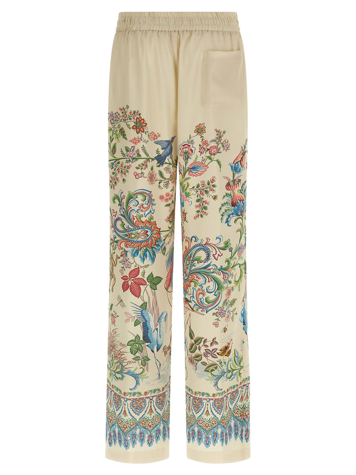 Etro Flora And Fauna Printed Trousers Pantaloni - Beige | 53c848cf698031177b37daa163c567ec2c660732