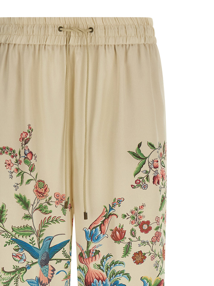 Etro Flora And Fauna Printed Trousers Pantaloni - Beige | 92bd5dcd3e56f84725368438489b11dec9561b3c