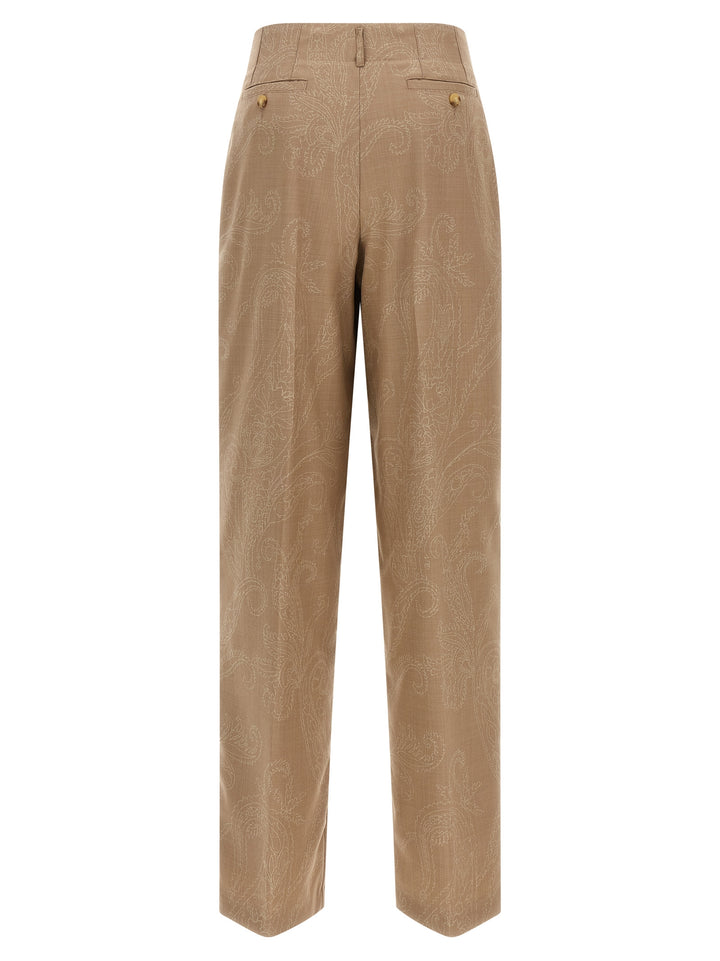 Etro Paisley Jacquard Pantaloni - Beige | 824e1103636d4c667b85c0099fde634dbe81a50e
