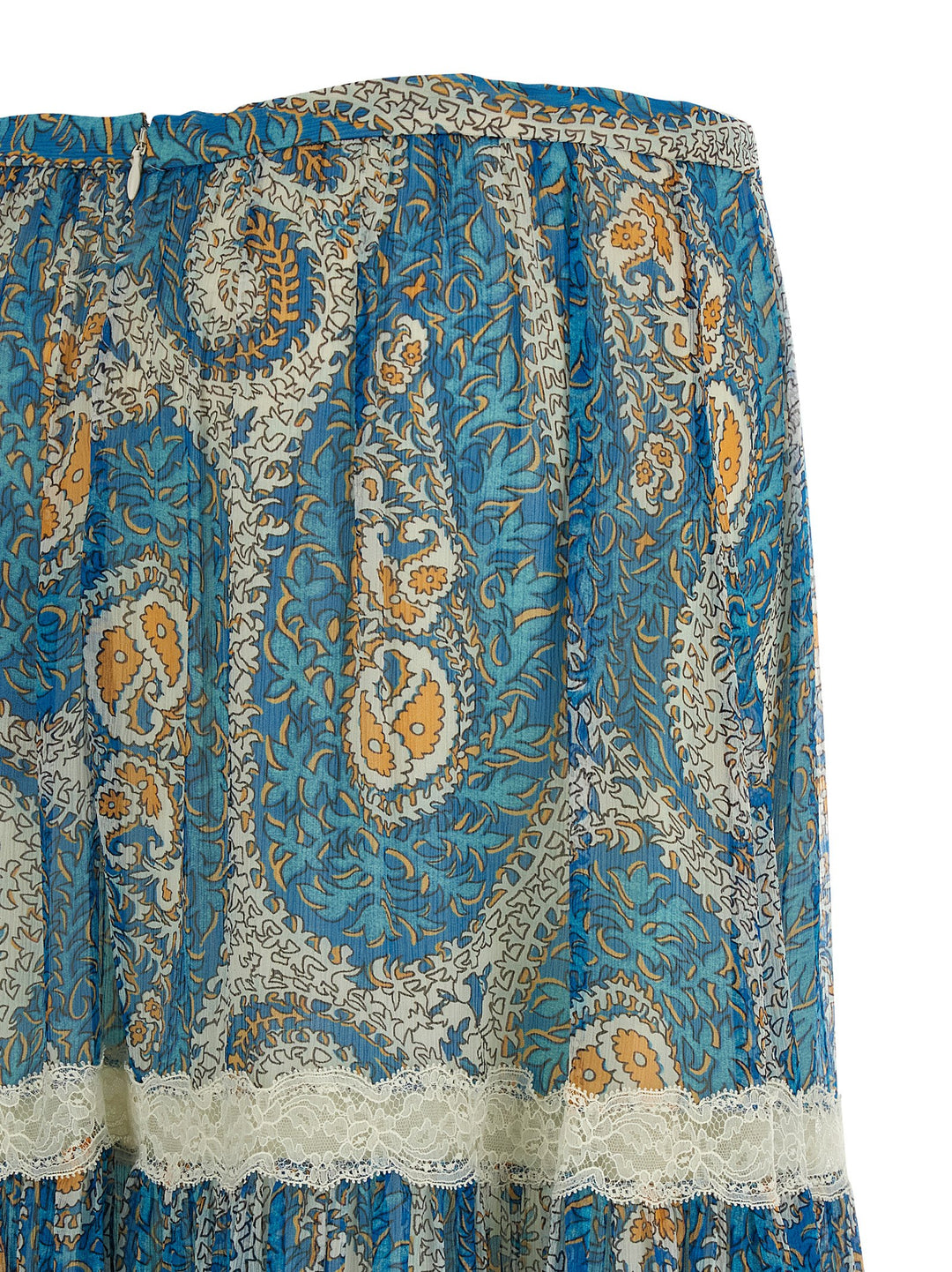 Etro Lace Insert Skirt Gonne - Celeste | 874e16097a675cd65bd615e07ecfe5dd2e174aad