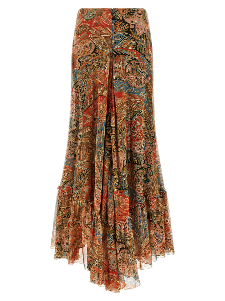 Etro Paisley Foliage Skirt Gonne - Arancione | 034f82064a16490e234a4ede368f4bbb2117fc58