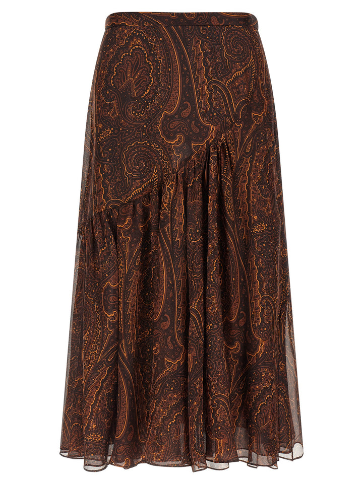 Etro Paisley Skirt Gonne - Marrone | 232387ea44c0ae6043493acd24a658d330ee6189
