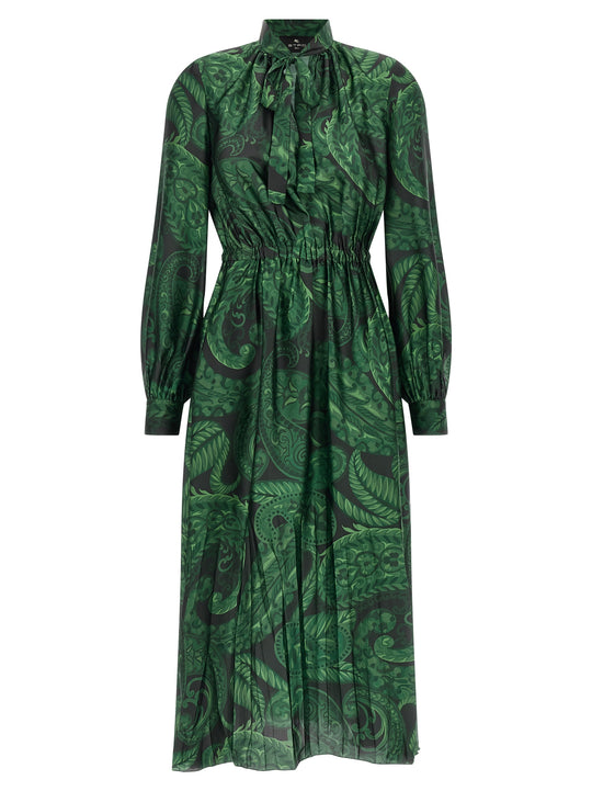Floral Printed Dress Abiti Verde