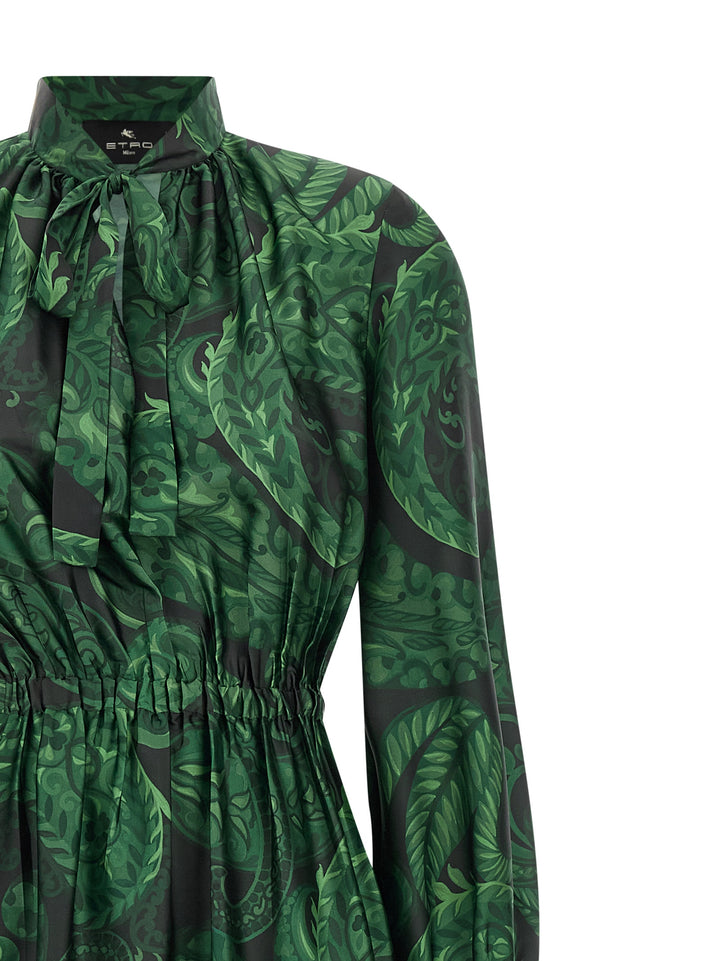 Etro Floral Printed Dress Abiti - Verde | e31b555f18230b17e475e2f817e9a8619a259185