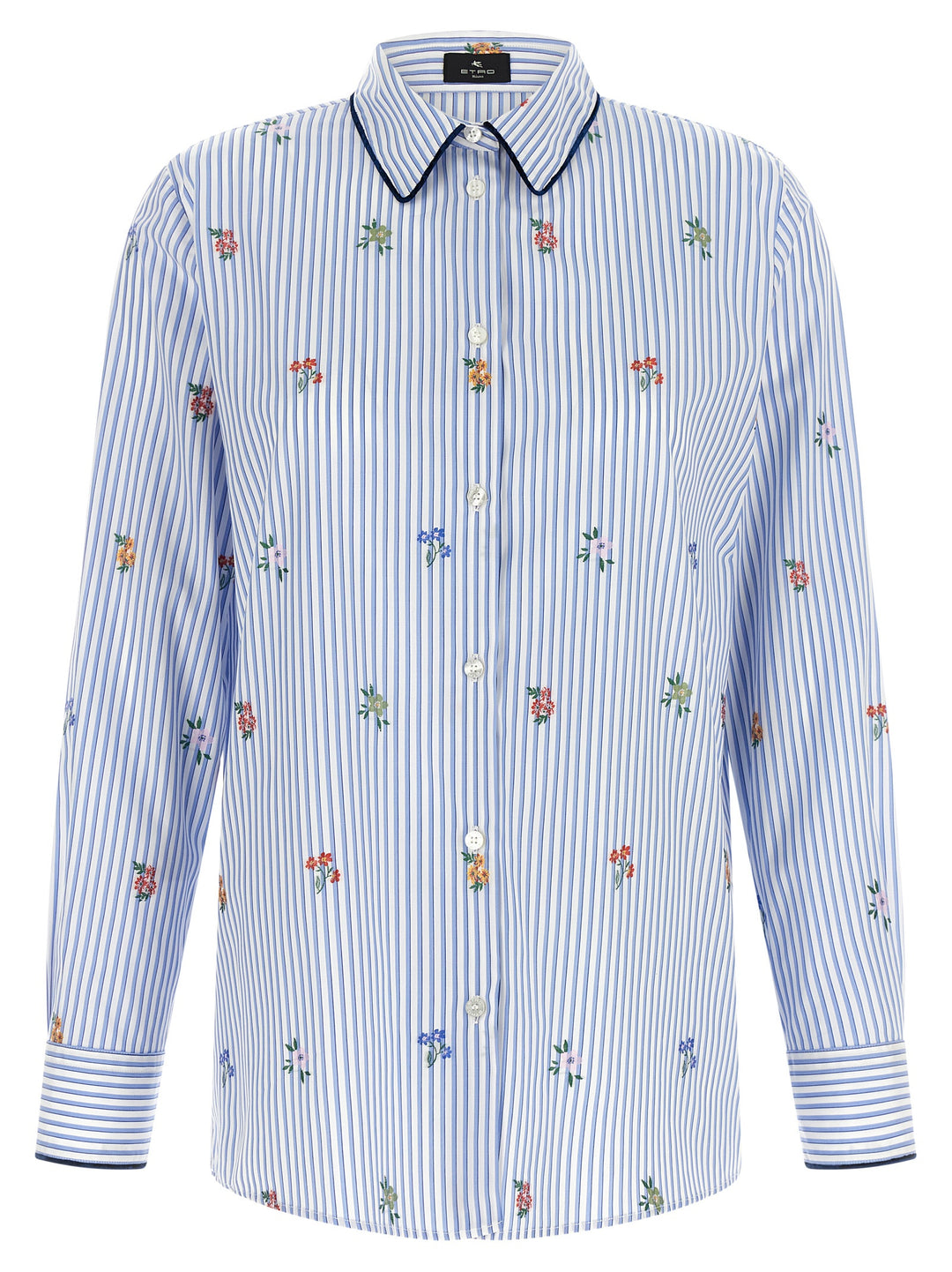 Etro Floral Embroidery Shirt Camicie - Celeste | 46f1542b6b55dcebba5986f1d126ba55804f665c