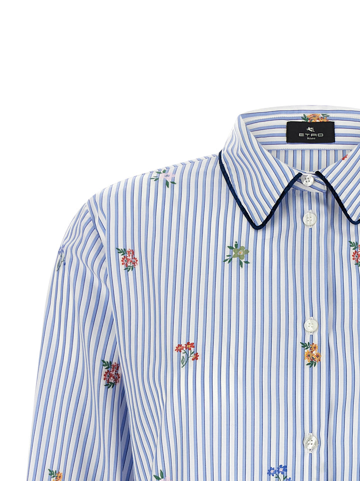 Etro Floral Embroidery Shirt Camicie - Celeste | d130c9130b068933a489a19a77a39e314fd09c7e