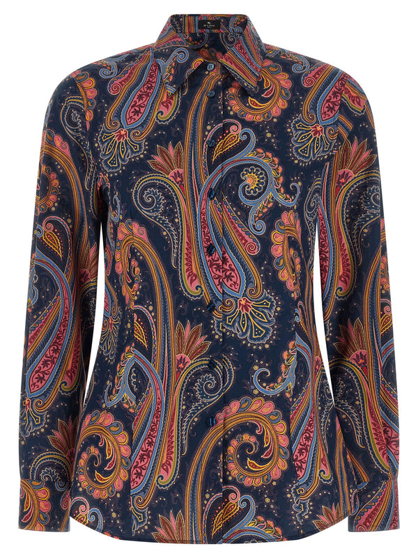 Floral Paisley Shirt Camicie Blu