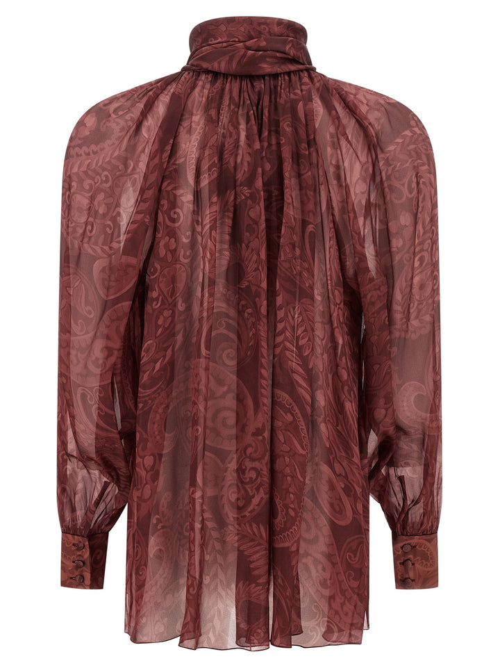 Etro Bow Blouse Camicie - Bordeaux | eb9119e371810fd4b4dd29eede91c584b23bac27