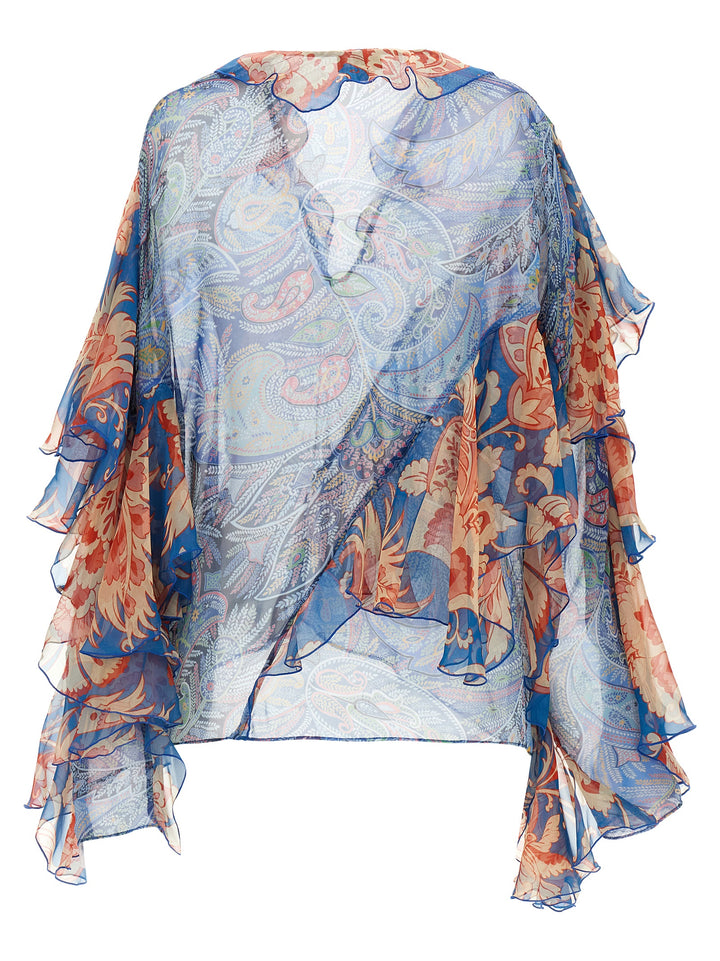 Etro Chiffon Blouse Camicie - Celeste | 5e2f0508fc652743867eca22073528900c4dd1cb
