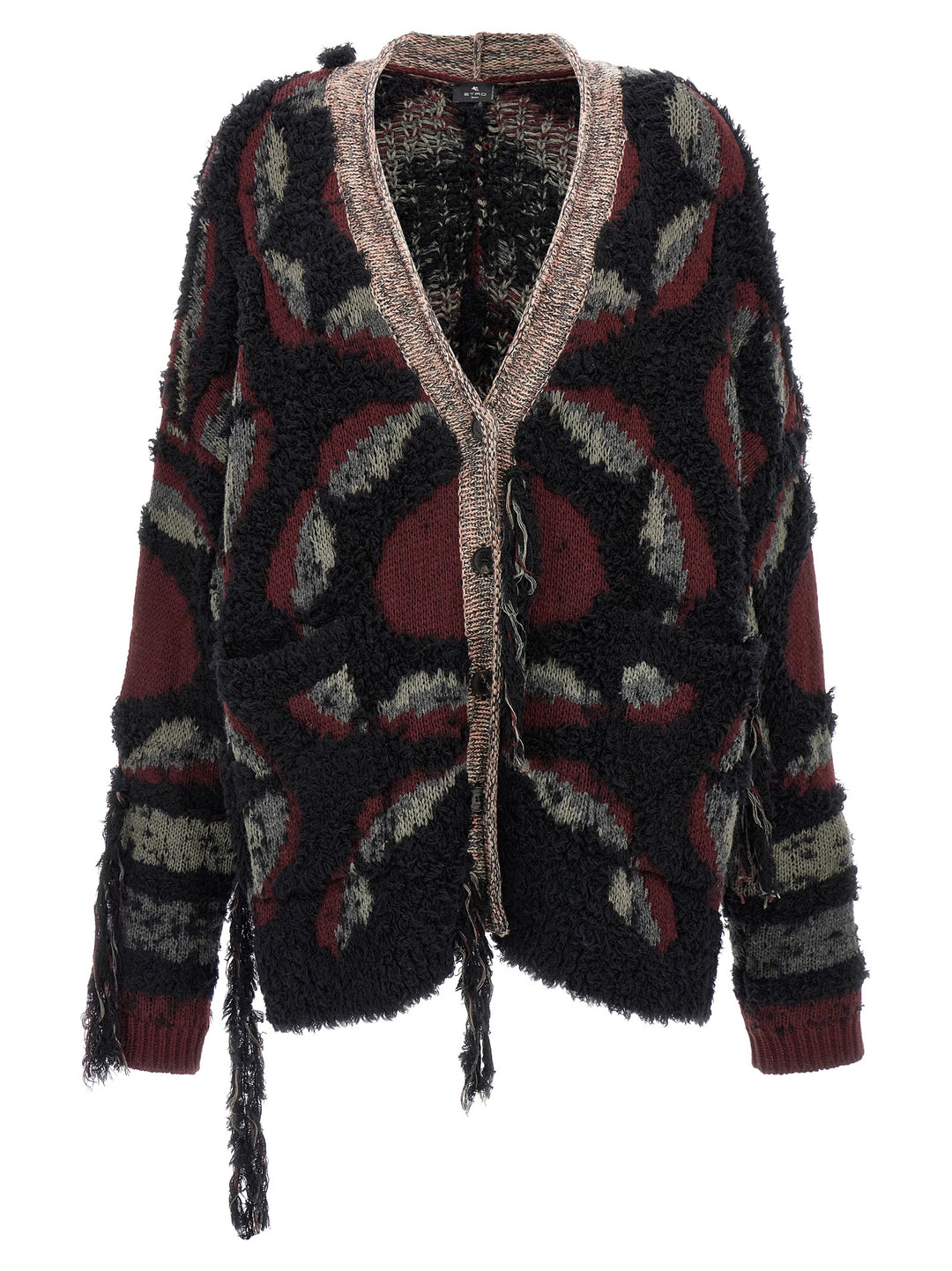 Etro Fringed Oversized Cardigan Maglioni - Multicolor | 43798fbd11fff13751121deba73c4f82817a1eae