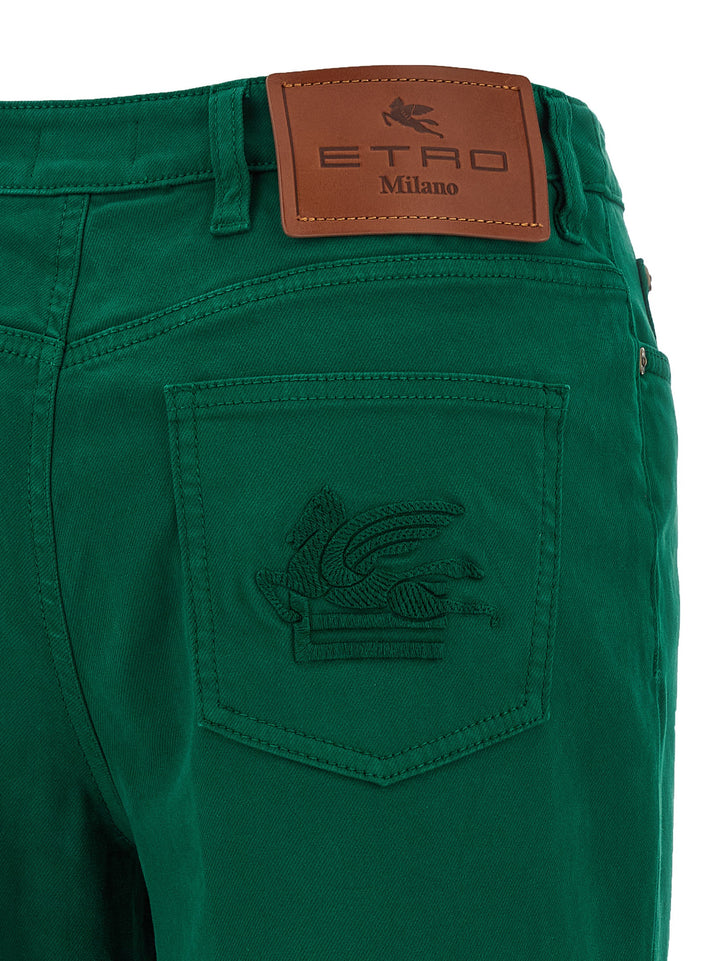 Etro Cotton Trousers Pantaloni - Verde | 96d6922ac06005eeb9a2902606f887c8e3e7c126
