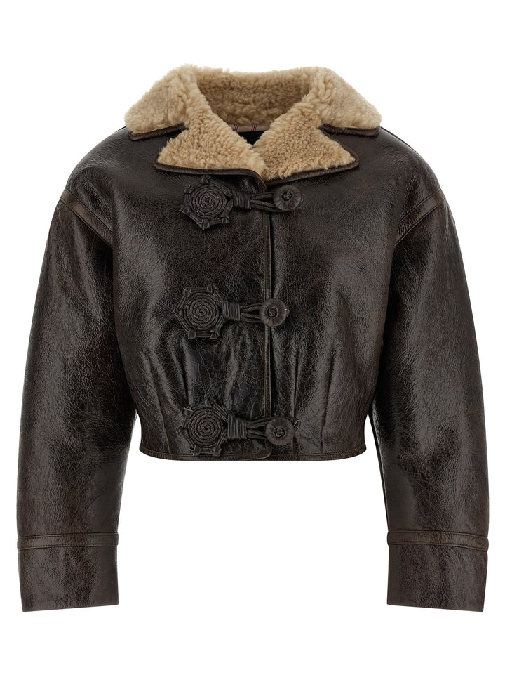 Etro Wool Insert Sheepskin Jacket Pellicce - Marrone | 4d7ae419de9fb4e5549c184f8a185df31ff0439d
