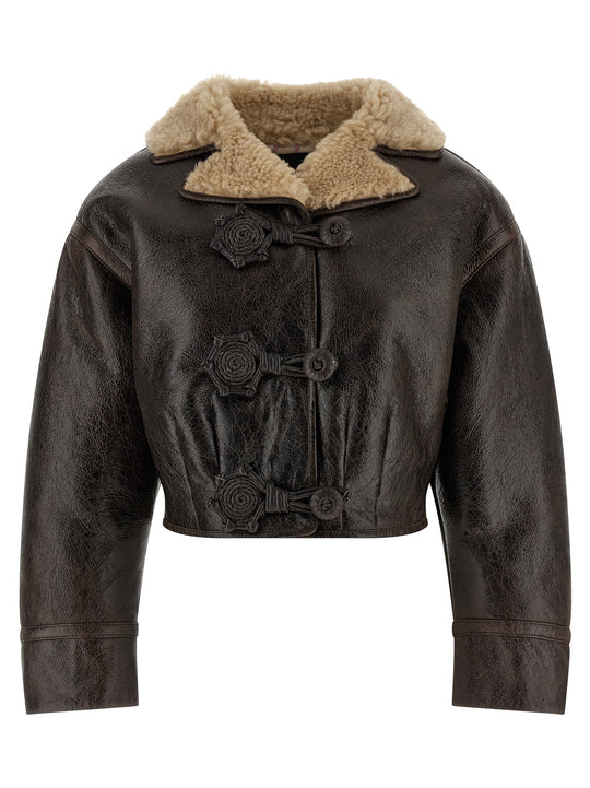 Wool Insert Sheepskin Jacket Pellicce Marrone