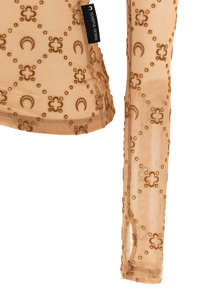 Marine Serre Second Skin Top - Beige | 2c18a6507bdfad08916620f631fdf61c6dfa5d67