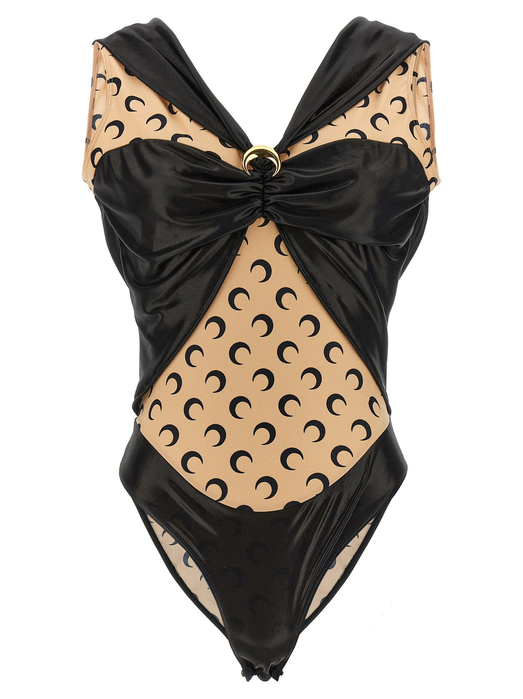 Marine Serre Logo Bodysuit Top - Nero | 4fe8d54a66ffe7b847a6ab1a6f9a26db27449802