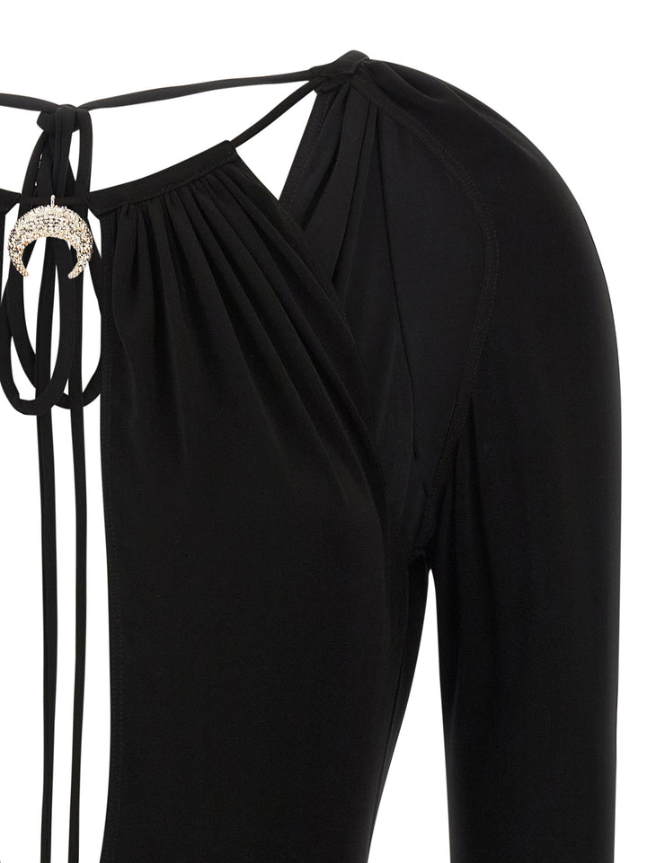 Marine Serre Jewel Pendant Bodysuit Top - Nero | b228c2a819abb08babc533bc5b859d1987cdea05