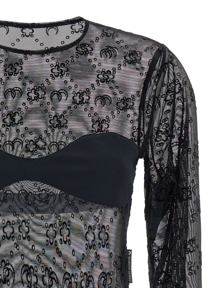 Marine Serre Moonogram Top - Nero | e96ed83abd0f8599bae774112276347e696d9c56