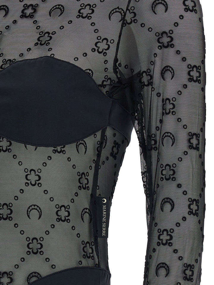 Marine Serre Moonogram Top - Nero | b5e360d6ed5ffc1250863313606a32079a418194