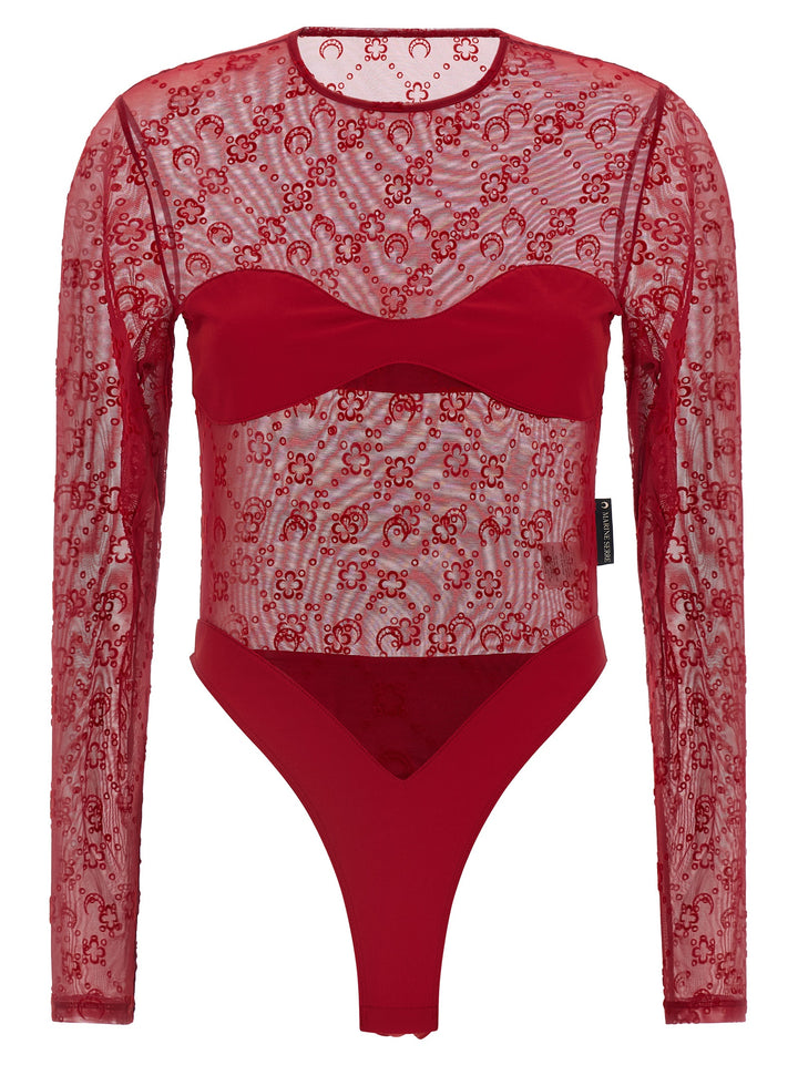 Marine Serre Moonogram Top - Rosso | 704a3423553858068c8e892c9c48ef53ee97a031