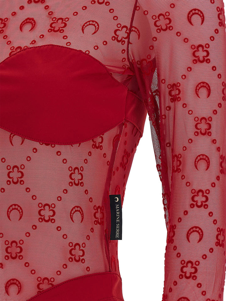 Marine Serre Moonogram Top - Rosso | 6943bae1292035916666672b2dd0a4918fed924a