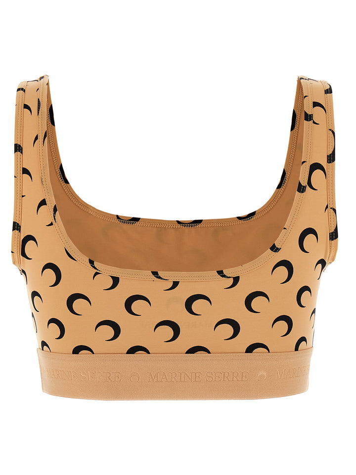 Marine Serre Moon Printed Jersey Top - Beige | 24ff1d9c4f46130bc36aaf8e65fadf36d744ce66