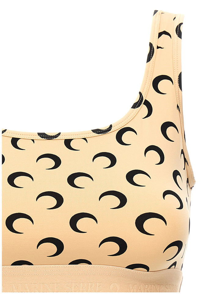 Marine Serre Moon Printed Jersey Top - Beige | b87eefd34a9d7868c2c3d33a723e6e4c9d6fbe0f
