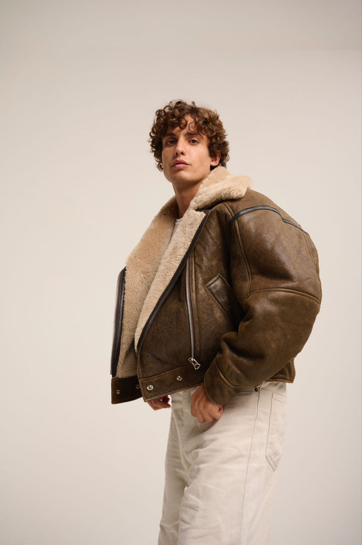 Giacca Jean Marrone in Pelle Uomo