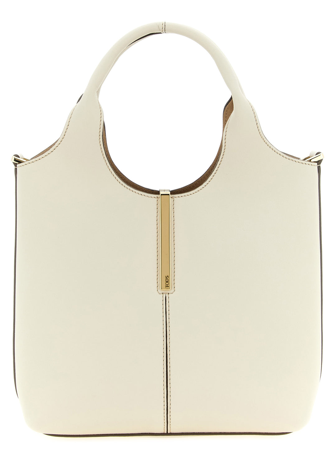 Tod'S Mini Metal Plate Shopping Bag Tote - Bianco | 9c807bf6551bccf0e6371d36836b53ddfb3fc8c9