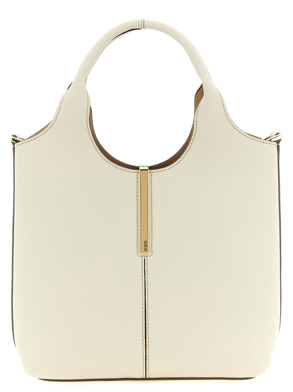 Mini Metal Plate Shopping Bag Tote Bianco