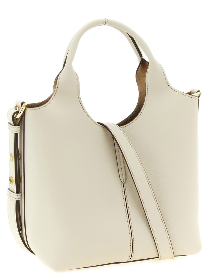 Tod'S Mini Metal Plate Shopping Bag Tote - Bianco | 73e6e992bc8ee23f77b686758b3c2edfec0a2263