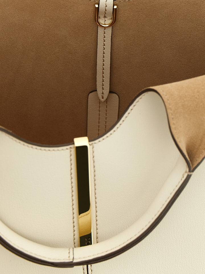 Tod'S Mini Metal Plate Shopping Bag Tote - Bianco | c4fa868917a8b22bceeff6396f09927b49d3b3ae