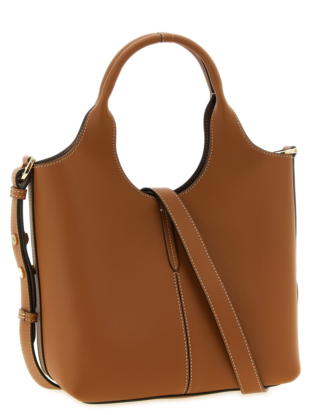 Tod'S Mini Metal Plate Shopping Bag Tote - Marrone | f86f7860ca3f66f397000303ab212d277938145e