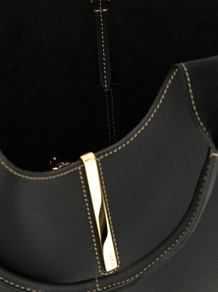 Tod'S Small Metal Plate Shopping Bag Tote - Nero | 90bc6ecef0a89fb71bfd6e6b5028efb11725b07f